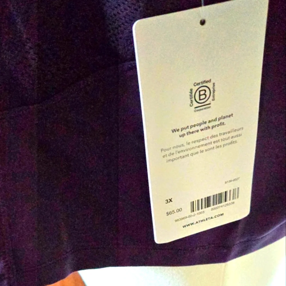 🏷️ Athleta Shanti Lace Top Deep Crocus Violet Longsleeve 3X - Picture 6 of 11